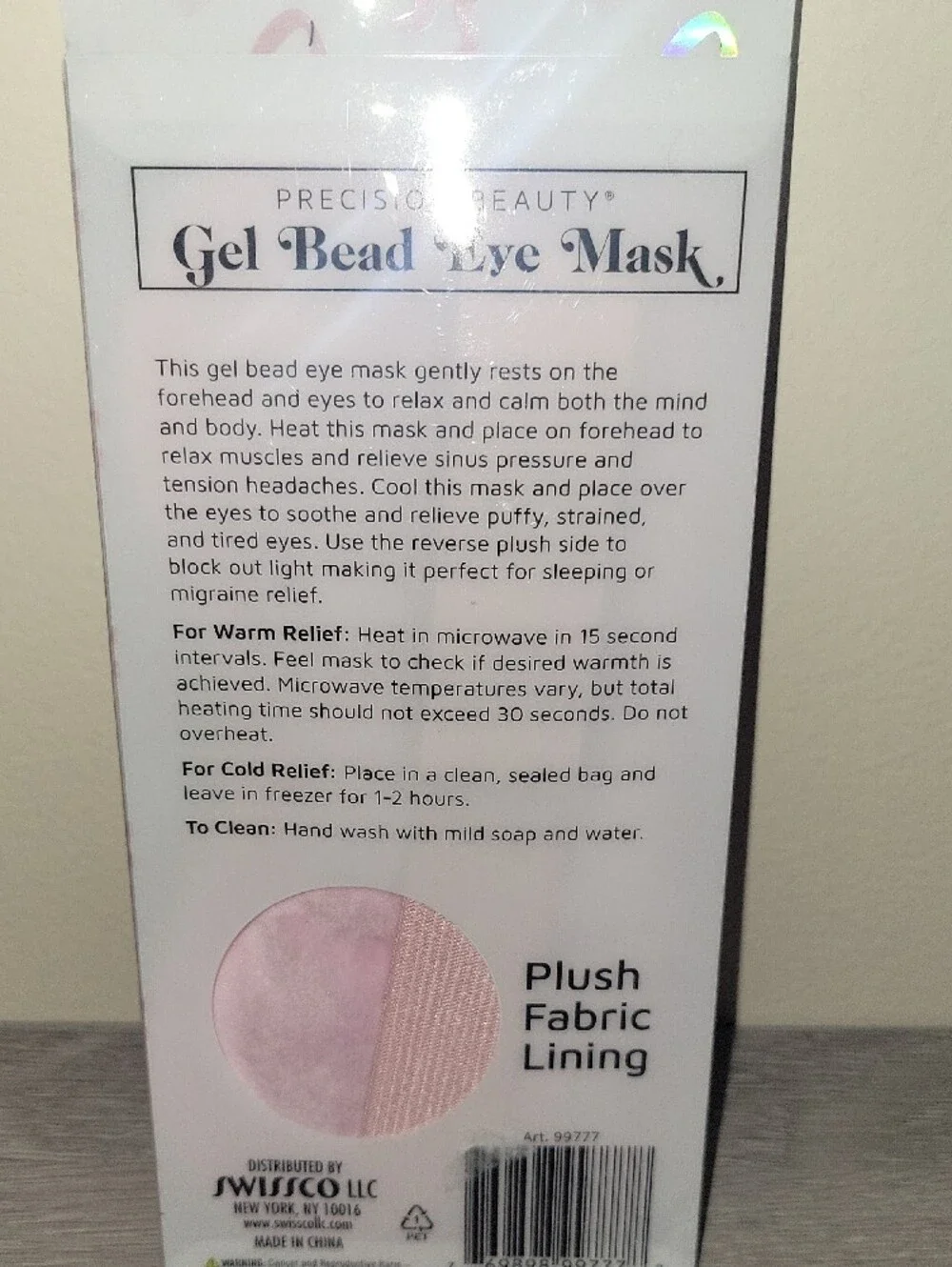 Gel Bead Eye Mask for Cold & Heat Relief - Pink